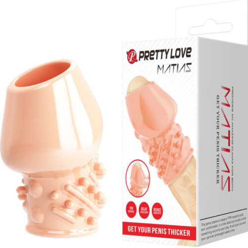 Pretty Love Matias Penis Thicker Flesh - Насадка на пеніс, 6,5 см (тілесний) - купити в Києві, Україні